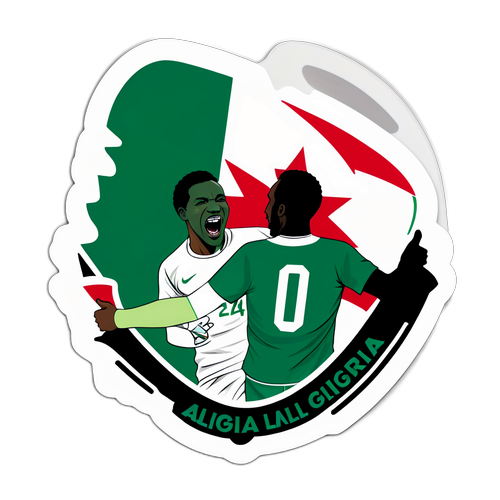 สติ๊กเกอร์ฟุตบอลระหว่างแอลจีเรียกับไนจีเรียแสดงความสนุกสนานของแฟน ๆ