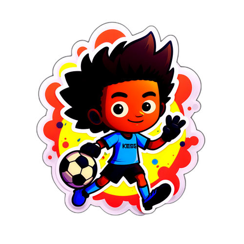 Crea un adesivo di un personaggio cartone vivace ispirato a Kessie
