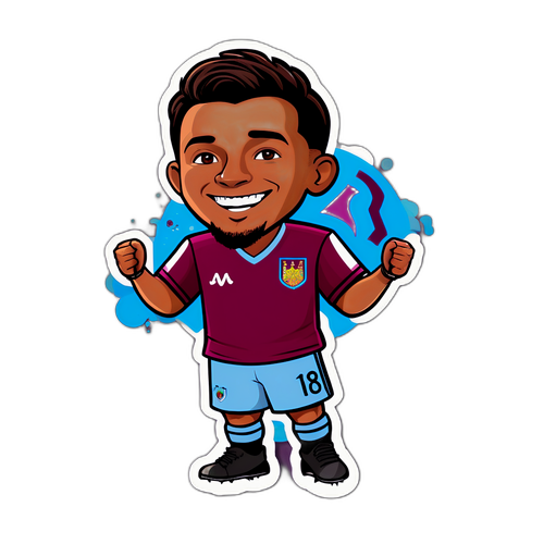 Klistermärke med Aston Villa-fans som firar mål