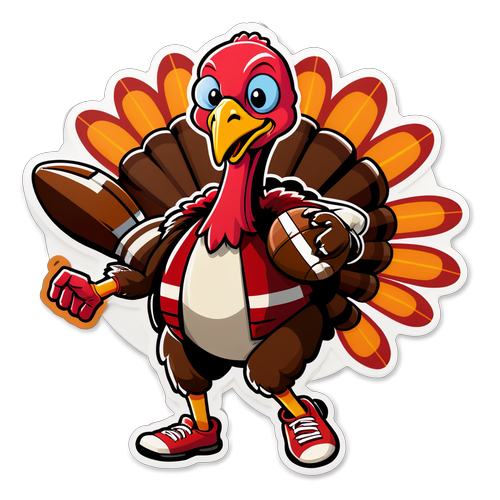 Dancing Turkey Football Sticker