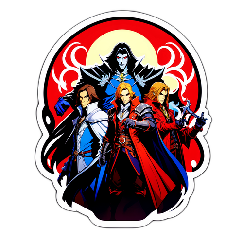 Art des personnages de Castlevania avec des effets de lumière brillants