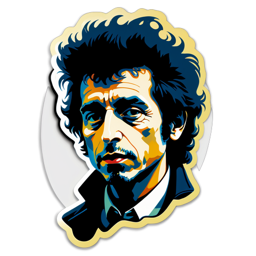 Retro-sticker av Bob Dylan