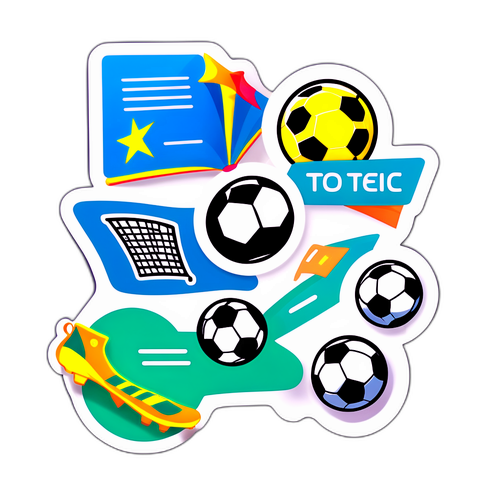 스포츠와 학습의 조화: TOEIC 공부와 축구의 스티커