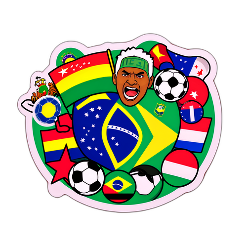 Sticker Pertandingan Brazil vs Chile