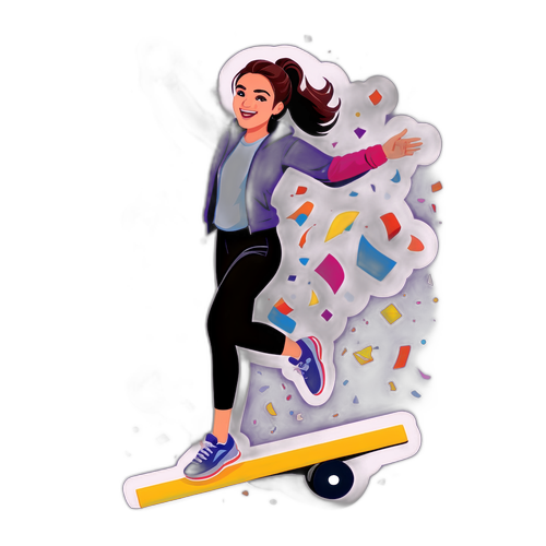 Autocolant Sandra Izbașa plină de energie