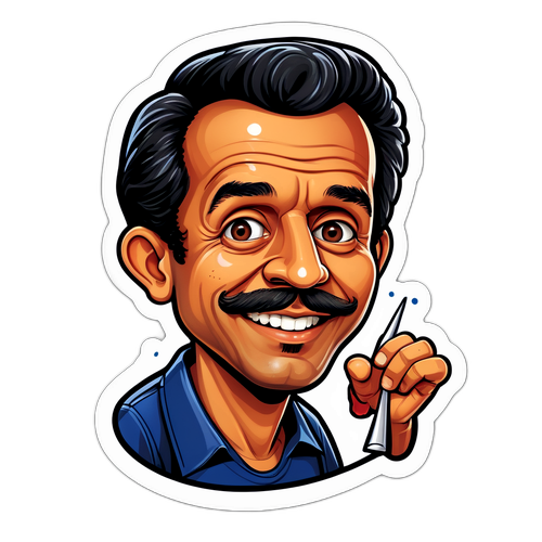 Adesivo de Pedro Martins em estilo caricatura