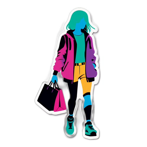 Lebendige Silhouette einer stilvollen Figur in urbaner Umgebung