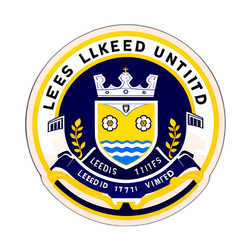 리즈 유나이티드의 상징적인 엠블럼을 중심으로 한 스티커 디자인