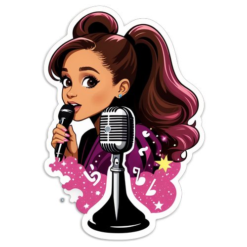 Shocking Artistry! Ariana Grande's Vintage Glam in a Spectacular Sticker Design!