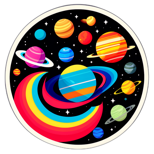 Kreatív gravitációs diagram bolygókkal és űrelaszticitással