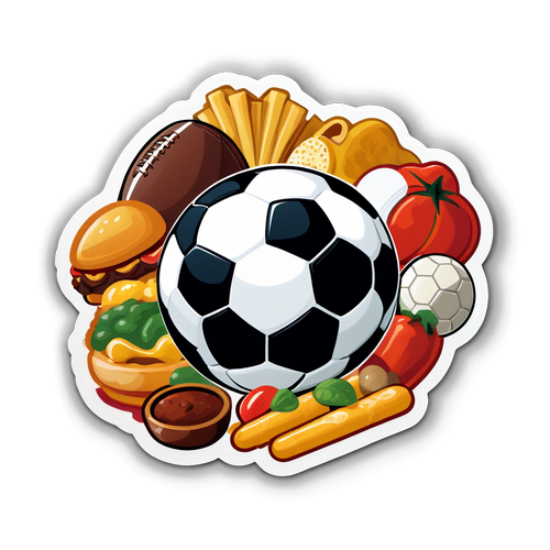 Stiker Unik Bola Sepak dengan Makanan Itali