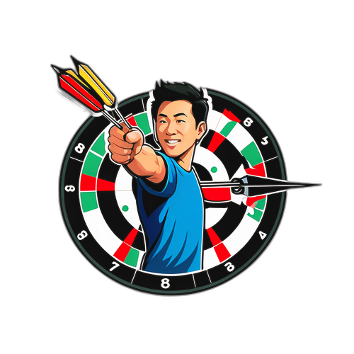 Paul Lim im Aktion mit Darts