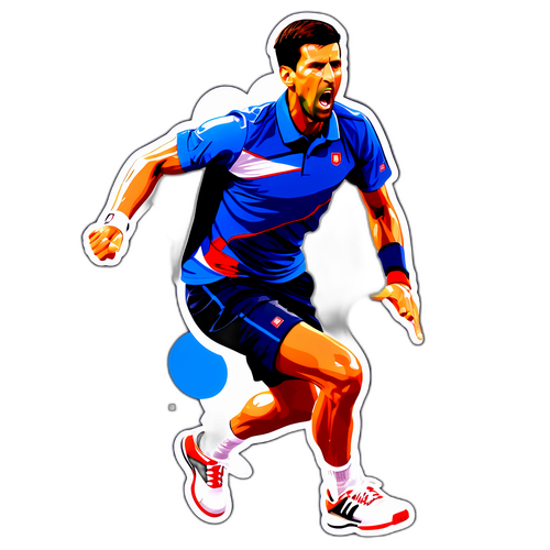 A sticker dinâmico com Djokovic em ação