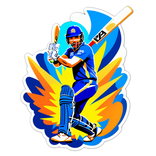 Stiker Ishan Kishan Dalam Pose Batting