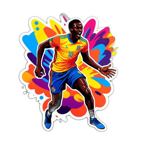 Energetischer Fußballspieler Sticker