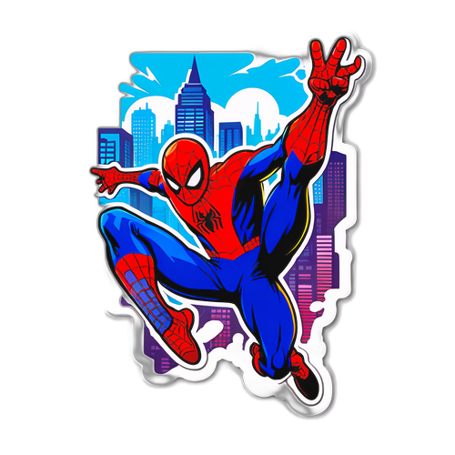 Spider-Man svänger genom staden