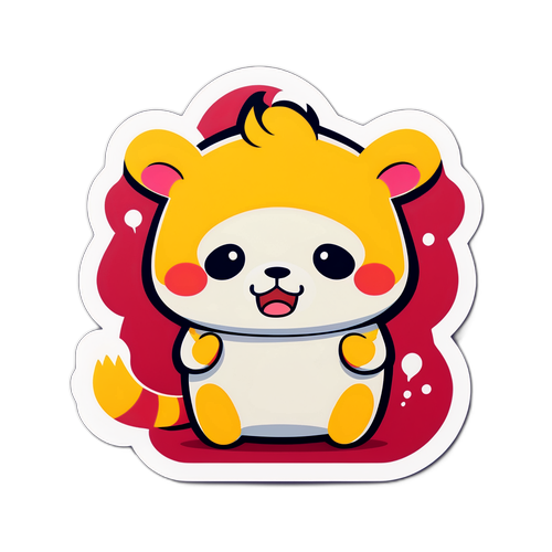 オーディション中の緊張した動物キャラクターのステッカー