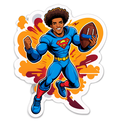 Superhero Football Sticker