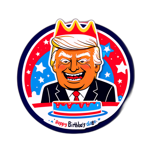 Sticker cu tort de ziua de naștere