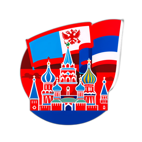 Дизайн наклейки с символикой Дня России