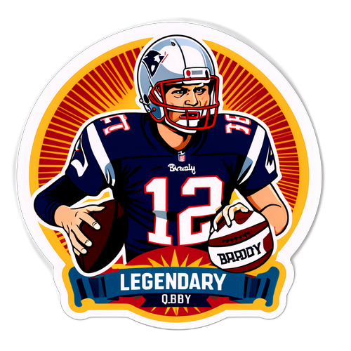 Retro style sticker af Tom Brady