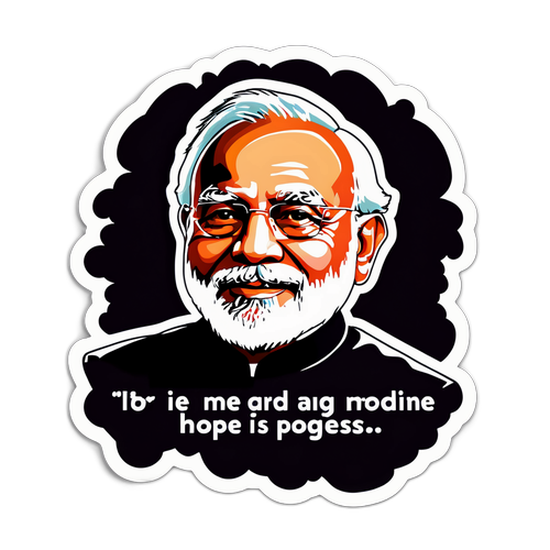 प्रेरणादायक स्टिकर - मोदी जी का सिल्हूट