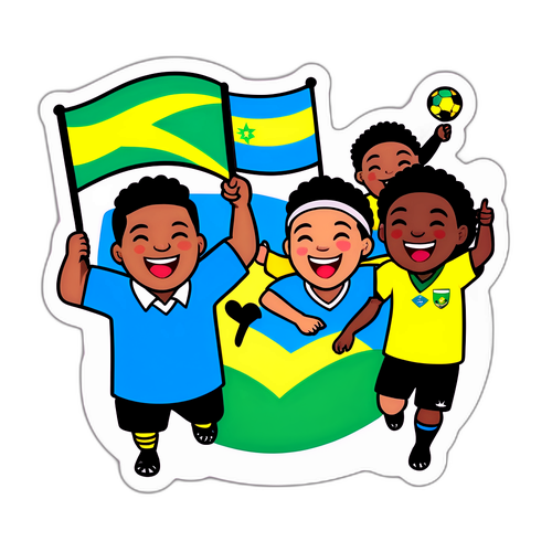 Penggemar Ceria dari Jamaika dan Guatemala di Pertandingan Sepak Bola