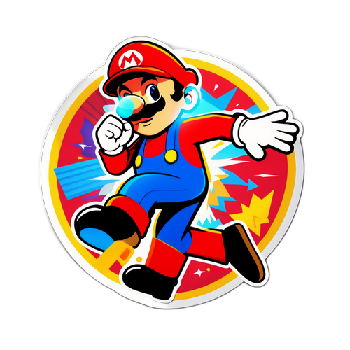Kolorowa naklejka z Mario Pinto