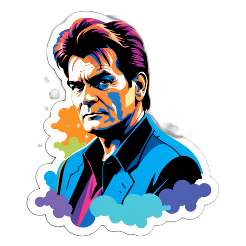 Návrh samolepky s Charliem Sheenem