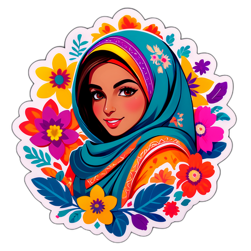 Rappresentazione alla moda e vibrante di Farah con motivi floreali