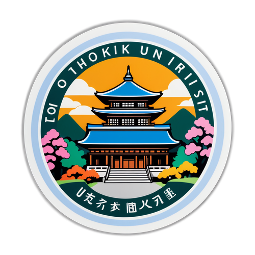 東北大学キャンパスの風景を描いたアートステッカー