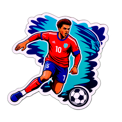 एक्शन-पैक्ड फुटबॉल स्टिकर