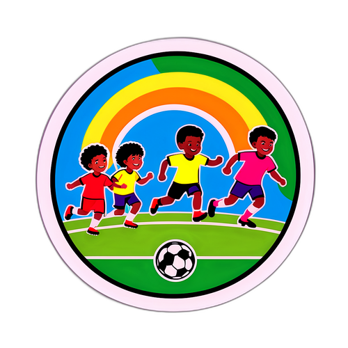 A foci szeretetét és a közösségi szellemet bemutató gyerekek