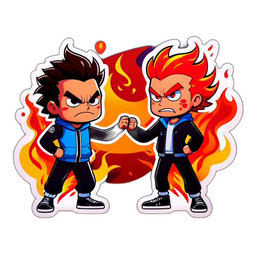 Due personaggi animati in rivalità