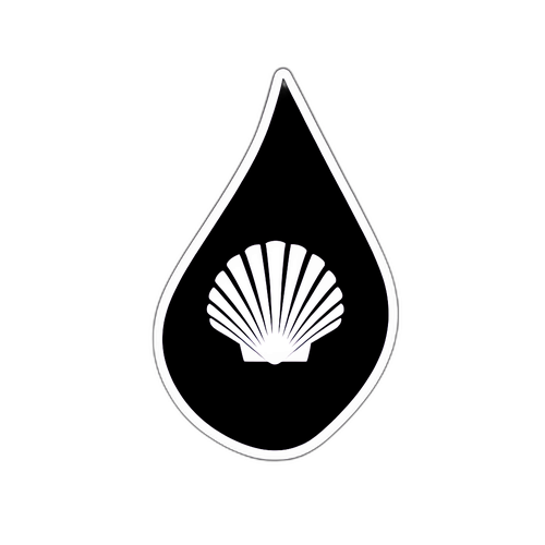 Desain Stiker Minimalis Tetesan Hitam Simbol Shell