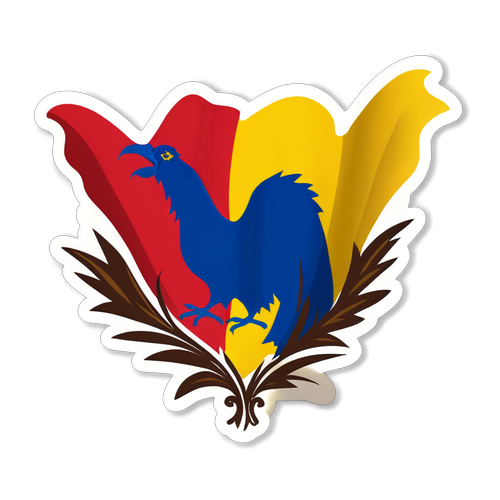 Adesivo Minimalista com a Bandeira da Romênia
