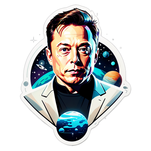 Illustration futuriste d'Elon Musk