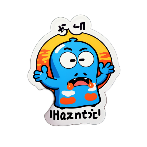 Biểu tượng hài hước 'Nhiệt độ ở Hà Nội là bao nhiêu?' với nhân vật hoạt hình