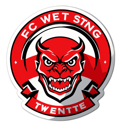 FC Twente Sticker: Trots met 'Twente Sterk!' op Krachtig Rood!