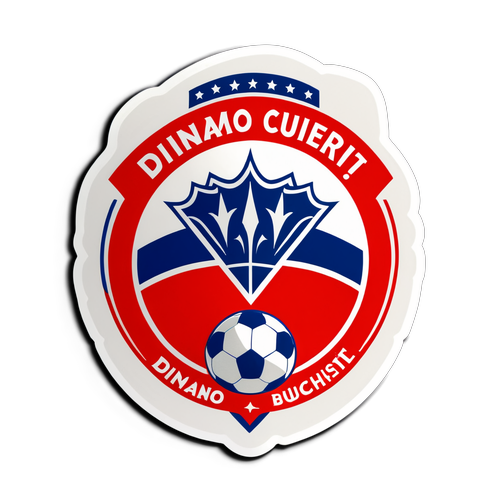 Sticker cu mingea de fotbal "Dinamo București, Spirit de echipă!"