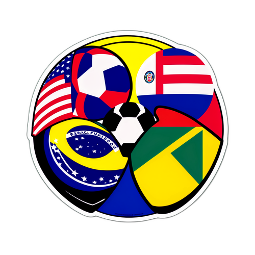 Soccer Ball Face Off with Flags