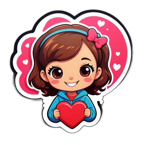 ベッキーのかわいい笑顔でハートを持っているキャラクター