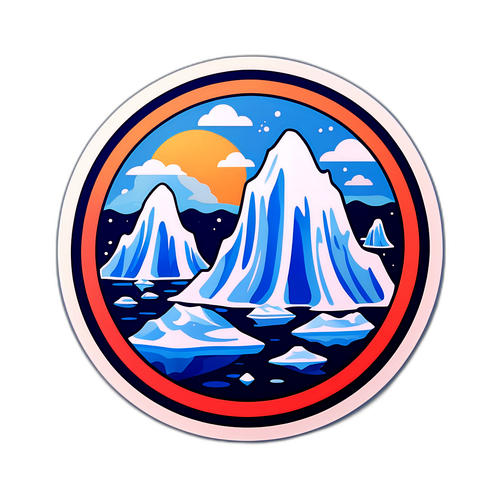 溶ける氷山のステッカー