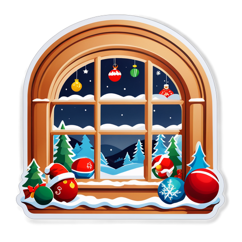 Cozy Holiday View Sticker