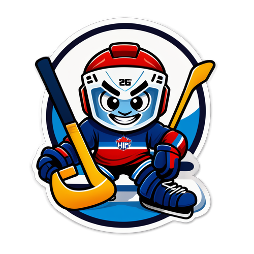 Zábavná nálepka s maskotem IIHF 2025