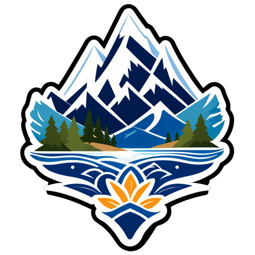 Stiker Logo Vancouver Whitecaps dengan Elemen Alam