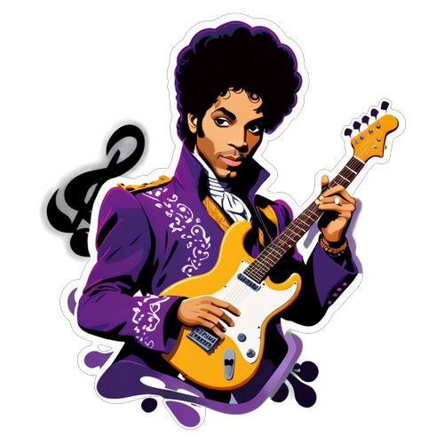 Vibrant Prince Guitar Sticker