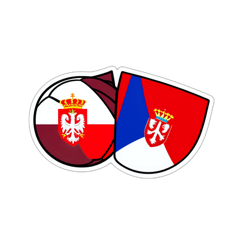 Sticker ya Bendera ya Serbia na Latvia juu ya Mpira wa Miguu