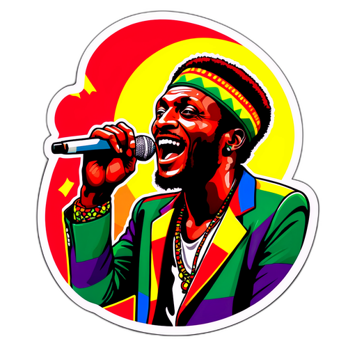 Vibrant klistermærke af Jimmy Cliff