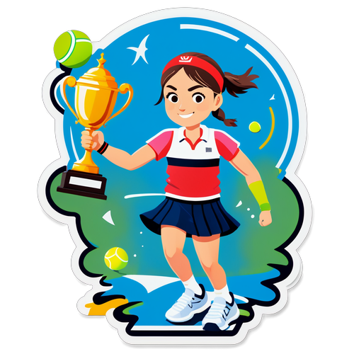 Sticker na Parangal sa Paglalakbay ni Iga Świątek sa Tenis